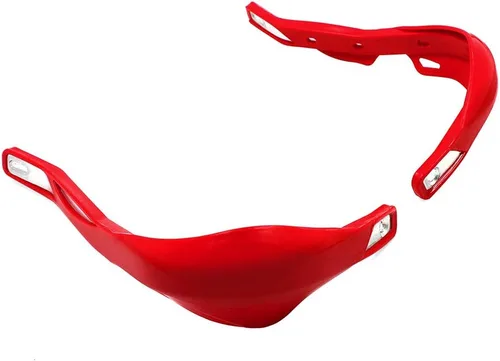 Vista 8 de Paramanos universales para motocicletas, protectores de manillar, guardamanos con cepillo, protector de manijas, parabrisas, protector contra Rojo