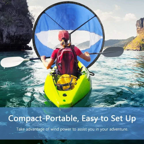 Vista 3 de Kayak Wind Sail Downwind Wind Paddle Barcos de remo Wind Fold Up Sail Kayak Canoa Accesorio