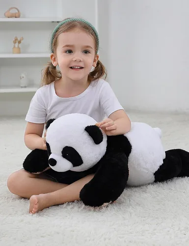 Vista 5 de Animales de Peluche Panda con Peso de 5 lb, Oso Panda de Peluche con Peso de 24 pulgadas para Niños Adultos Niños Niñas, Lindos Peluches Juguete