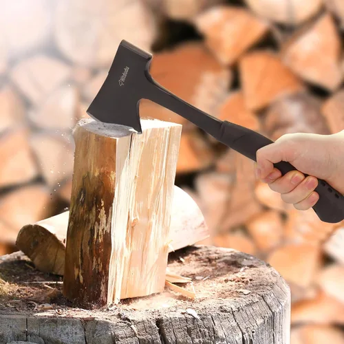 Vista 5 de Hitdudu Hacha de Campamento, Hacha de Camping de Espiga Completa Hacha Divisoria para División de Madera y Leña, Herramienta de Mazo de Mano