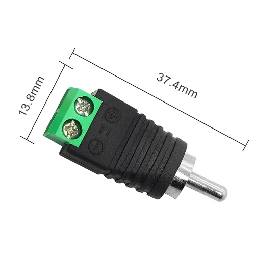 Vista 6 de Adaptador de audio de cable RCA, conector macho Phono RCA a terminal de tornillo AV, conectores de cable de altavoz, adaptador sin soldadura
