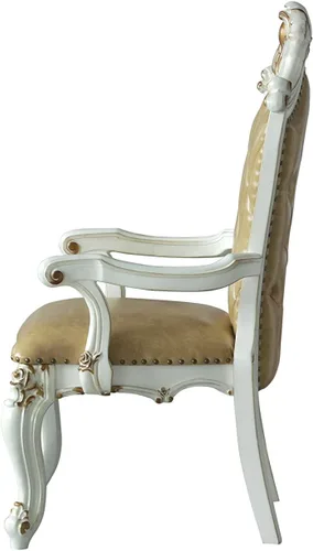 Vista 3 de ACME Muebles Picardía silla de brazo (juego de 2), PU y perla antigua