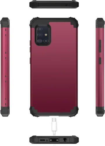 Vista 8 de BENTOBEN Compatible con Samsung A71 5G, 3 capas híbridas de policarbonato duro de goma suave, resistente, a prueba de golpes, antideslizante Pavonado