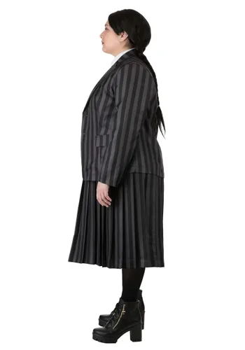 Vista 7 de Disfraz de Mujer Wednesday Deluxe Talla Plus Nevermore Academy Multicolor
