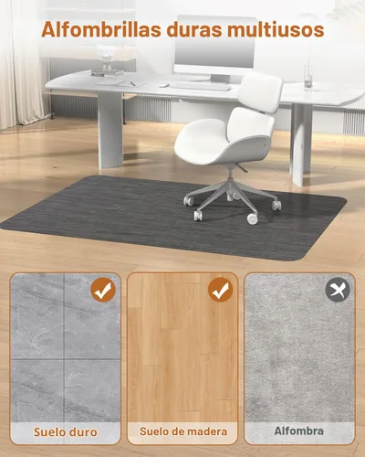 Vista 6 de Blvornl Alfombrilla para Silla de Oficina para Suelo de Madera Dura, 35.4"×47.2" Alfombrilla de Escritorio para Computadora para Madera Dura Negro