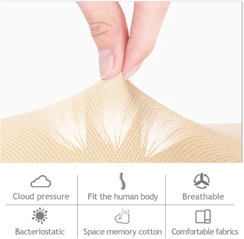 Vista 7 de Ergocar Almohada viscoelástica para el cuello de terapia de postura, almohada ergonómica de apoyo para la espalda para el hogar, oficina, automóvil