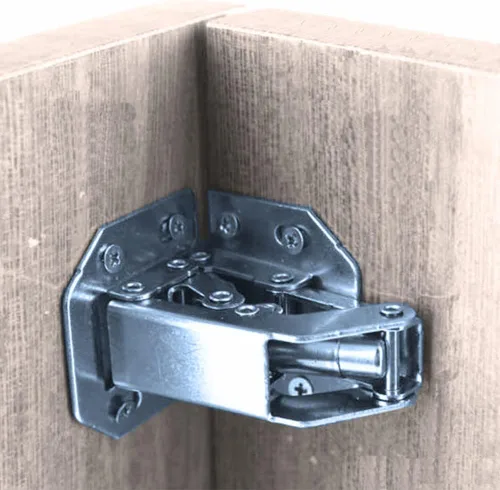 Vista 4 de 4 unids 2 pares 90 grados plegable estante bisagra puerta bisagra soporte oculto soporte mesa muebles piezas