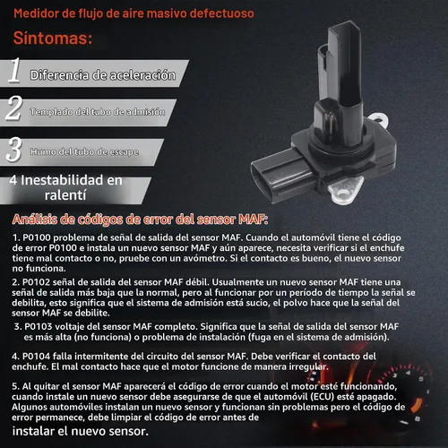 Vista 3 de Sensor de flujo de masa de aire MAF Compatible con Lexus ES350 2007-2012; Toyota Avalon 2005-2012; Camry 2007-2011; Highlander 2008-2013; Sienna