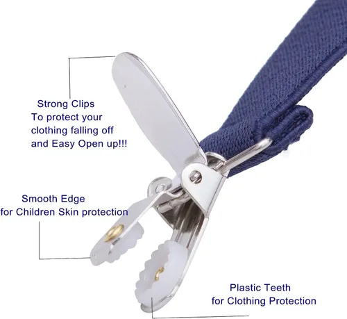 Vista 3 de Suspensores para adultos, varones y niños. Clips extra resistentes de metal, de piel genuino, parche transversal perfecto para smoking