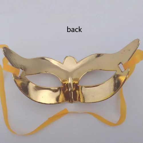 Vista 6 de Arlai Pack of 12, Gold shining plated party mask wedding props masquerade mardi gras mask