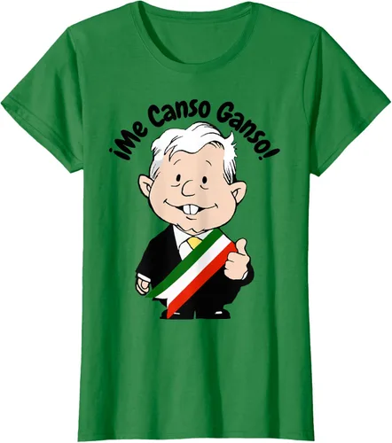 Vista 40 de AMLO Amlito Me Canso Ganso - Camiseta con diseño de dibujos animados mexicanos Gris Oscuro