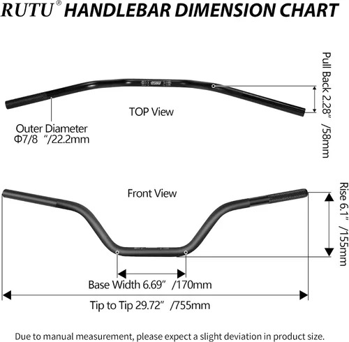 Vista 2 de RUTU Manillares universales de 7/8" 22mm para dirt bike con almohadilla protectora de pecho para CRF YZF KXF KLX RMZ DRZ Pit Bike Motocross ATV Quad