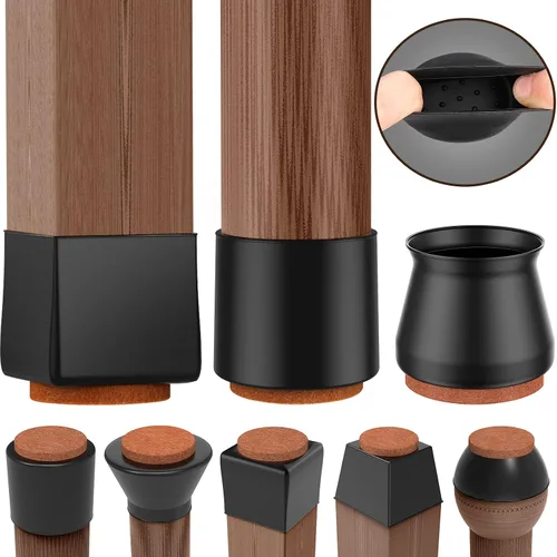 Vista 7 de Anwenk - Paquete de 24 protectores de silicona para patas de silla, protectores de suelo para patas de silla, protectores de muebles, protectores