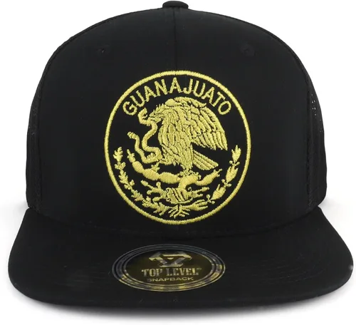 Vista 2 de Trendy Apparel Shop Gorra de malla bordada con diseño de águila de la ciudad de México