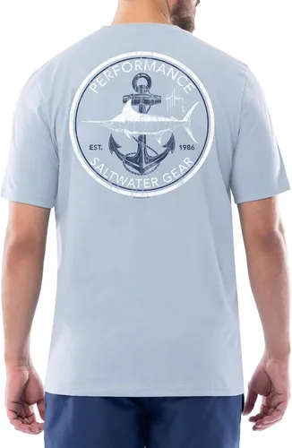 Vista 12 de Guy Harvey Camiseta de manga corta con bolsillo gráfico de algodón OG para hombre Leche de Almendra/Rig Masters