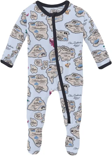 Vista 26 de KicKee Baby & Toddler - Pijama de viscosa ultrasuave de bambú con patas abatibles y puños