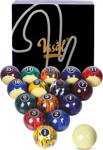 Vista 7 de Juego de bolas de billar para mesa de billar, diseño de mármol, remolino y estilo clásico, juego de 16 bolas