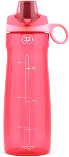 Vista 11 de Pogo Botella de agua de plástico tritán sin bisfenol A con tapa con pico de 18 onzas, color azul