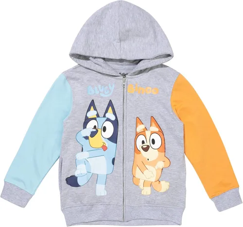 Vista 5 de Bluey Sudadera con capucha de forro polar con cremallera para niños pequeños a niños grandes (2T - 10-12)