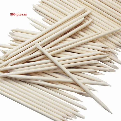 Vista 2 de 800 palitos de madera naranja para arte de uñas, herramienta multifuncional para manicura y pedicura, 4.5 pulgadas