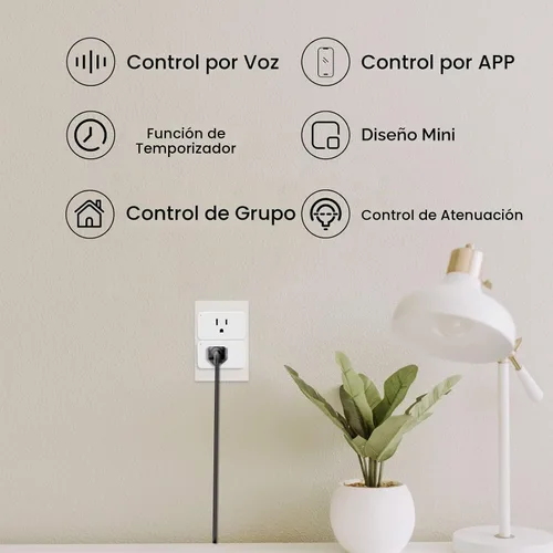 Vista 7 de Enchufe regulador inteligente de 2.4 GHz, salida regulable para Alexa y Google, sin hub, 1 paquete