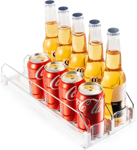 Vista 7 de Organizador de bebidas para refrigerador, dispensador de latas de soda para refrigerador, dispensador automático de bebidas para refrigerador