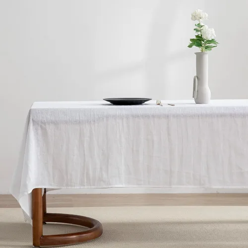 Vista 13 de EVERLY 100% Pure Linen Rectangle Tablecloths 60x84Inches for Dining,Buffet Parties,Picnic,Events,Weddings and Restaurants,Decorative Black