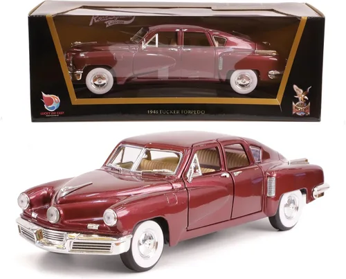 Vista 33 de 1948 Tucker Torpedo Escala 1/18 Modelo de Metal Fundido a Presión Premium Colección Clásica Vintage de Aleación de Coches con Vitrina, para Hombres