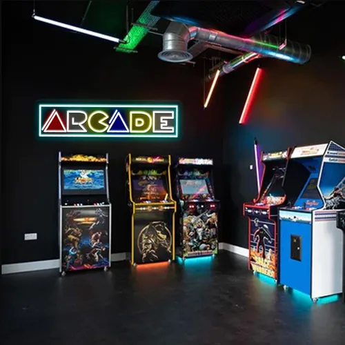 Vista 3 de Letrero de neón de arcade, decoración de sala de juegos de arcade, letrero iluminado por USB para transmisión, cueva de hombre, regalo para Arcade20