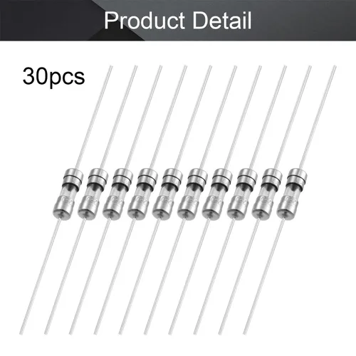 Vista 5 de Fielect 30 fusibles de tubo de vidrio axiales con cable de plomo, 0.142 x 0.394 in, 3.15 A, 250 V, fusibles de retardo de tiempo para reemplazar