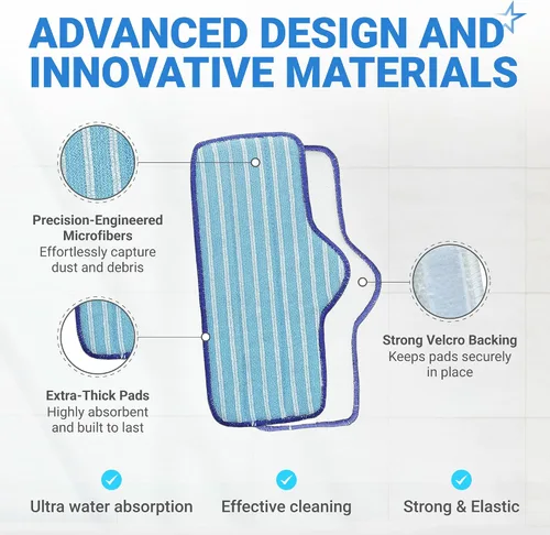 Vista 3 de BlueStars Almohadilla de microfibra para trapeador de vapor Dupray Neat Cleaner, pieza de repuesto reutilizable y lavable, diseñada para múltiples
