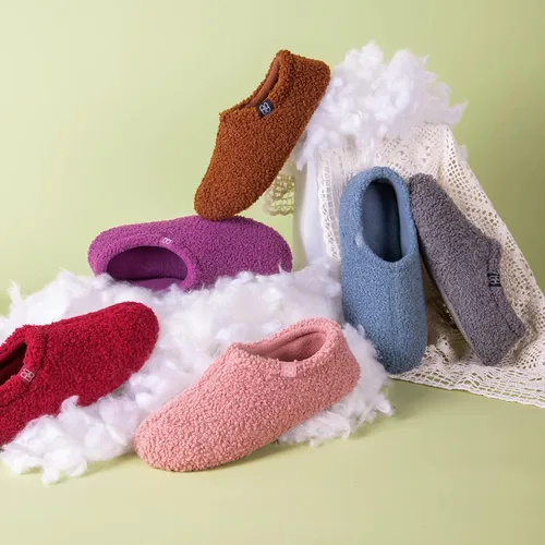 Vista 6 de HomeTop Mocasines de espuma viscoelástica de piel rizada y mullida con forro polar