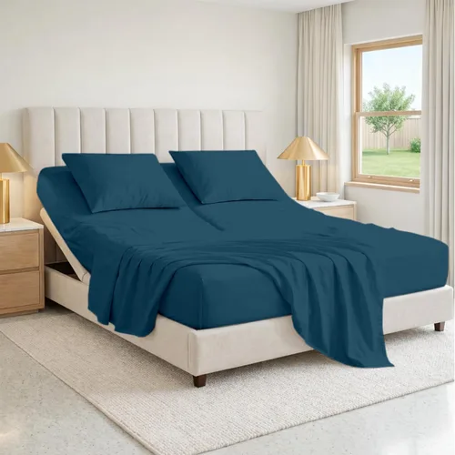 Vista 28 de SGI bedding Sábana Queen de 28" con Parte Superior Dividida Flex Head, 100% Algodón Egipcio, Cuenta de Hilos 1000, Sábana Superior Flex para Cama