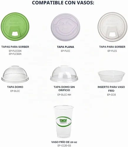 Vista 5 de ECO PRODUCTS GreenStripe Vasos de Plástico Transparentes Compostables Grandes de 20oz PLA, Caja de 1000, Vasos Fríos Desechables Renovables a Base