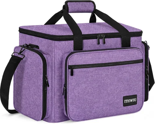 Vista 14 de Estuche de transporte para máquina de coser con múltiples bolsillos de almacenamiento para accesorios, bolsa universal de almacenamiento compatible