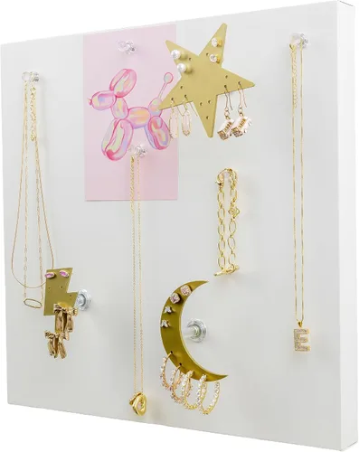 Vista 10 de Organizador magnético de joyas montado en la pared Almacenamiento de joyas colgantes Soporte de joyería Preppy Soluciones de almacenamiento