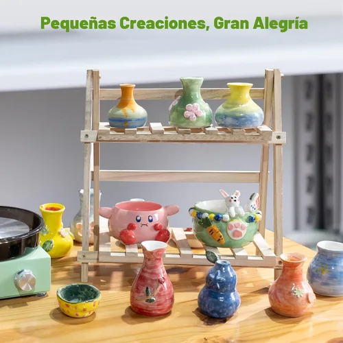 Vista 6 de Mini rueda de cerámica para niños, principiantes, adultos, kit todo