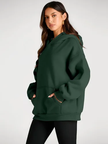 Vista 111 de Trendy Queen - Sudaderas extragrandes con capucha para mujer, suéteres de manga larga, sin botones, de vellón, de otoño, ropa de invierno