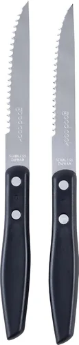 Vista 3 de GoodCook Everyday - Cuchillos dentados con mango doble remachado, juego de 2, color negro