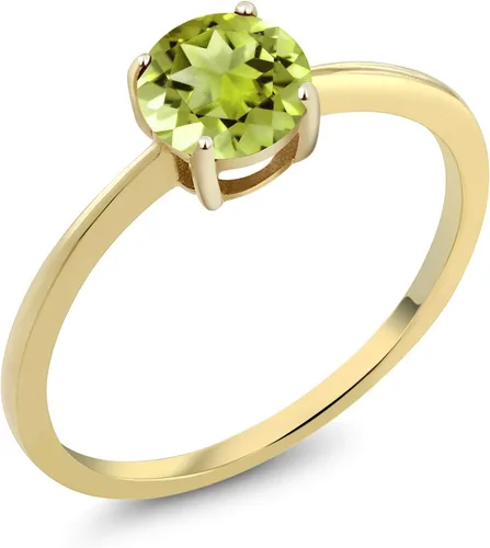 Vista 11 de Gem Stone King Anillo de compromiso solitario con piedra preciosa de oro amarillo de 10 quilates Redondo de 0.236 in Anillo de compromiso