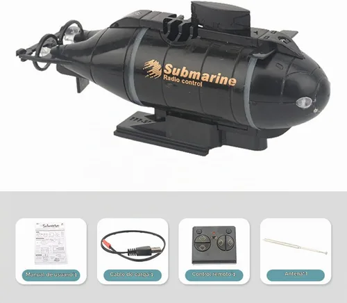 Vista 6 de GoolRC Mini submarino RC para, 2.4G 6CH Control remoto barco de control remoto submarino, modelo electrónico agua juguete barco para piscinas Negro
