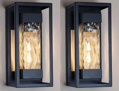 Vista 10 de PARTPHONER Luminarias Modernas para Exteriores con Sensor de Anochecer a Amanecer, Paquete de 2, Aplique de Pared Exterior de 15" Impermeable