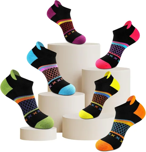 Vista 6 de Eallco Calcetines deportivos para mujer con suela acolchada, 6 pares