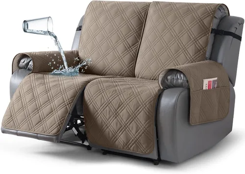 Vista 28 de TAOCOCO Fundas para Sillón de Dos Plazas Reclinable 100% Impermeables, Fundas Divididas para Loveseat Reclinable, Funda Antideslizante para Sofá