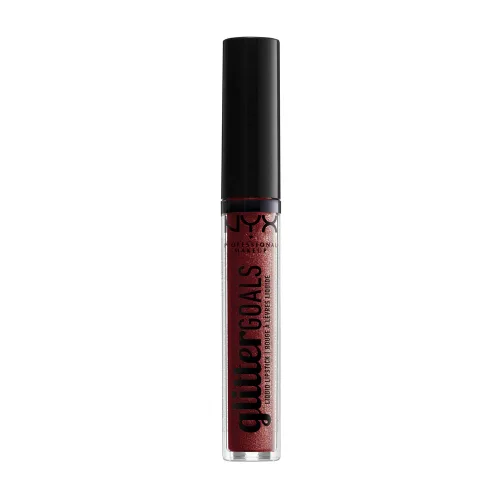 Vista 11 de NYX PROFESSIONAL MAKEUP Lápiz labial líquido Glitter Goals - Alienated (gris oscuro con purpurina plateada)