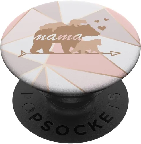 Vista 6 de Mama Bear 3 Cubs Riding Back Lindo accesorio celular para mujer, regalos PopSockets MagSafe PopGrip para iPhone