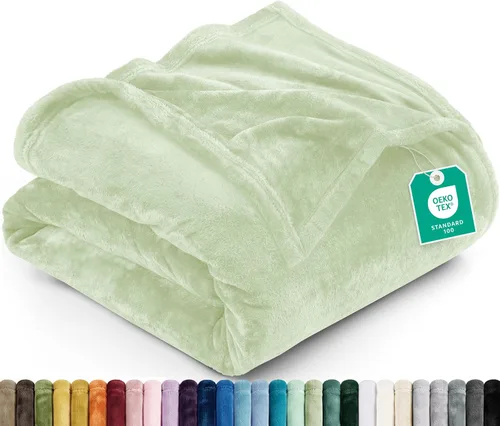Vista 23 de Utopia Bedding - Manta de vellón de lujo, mullida, antiestática; manta de suave microfibra de 8.8 oz/yd² (300 g/m²) para sofá y cama; tamaño Gris