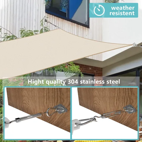 Vista 4 de Kit de accesorios para vela de sombra de 80 piezas, kit de accesorios de sombra de sol de 5 pulgadas de acero inoxidable 304 de grado marino súper