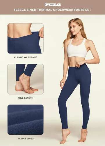 Vista 7 de TSLA- 1 o 2 paquetes de pantalones térmicos de yoga para mujer, forro polar de compresión, entrenamiento de invierno, mallas deportivas.