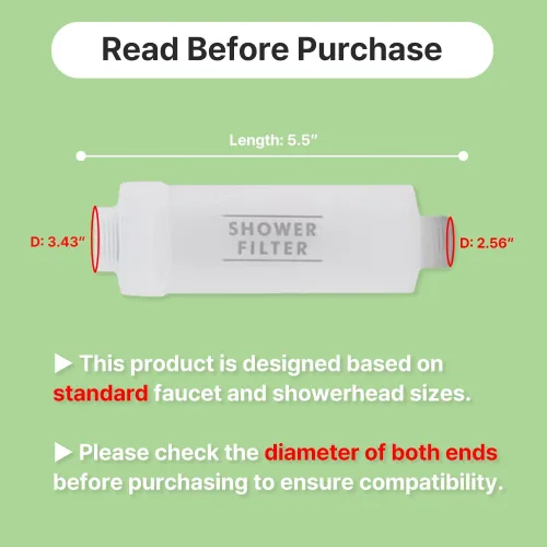 Vista 5 de Paquete de 2 filtros de ducha fabricados en Corea, elimina productos químicos tóxicos, agua dura y cloro, filtro de cabezal de ducha para cabezal